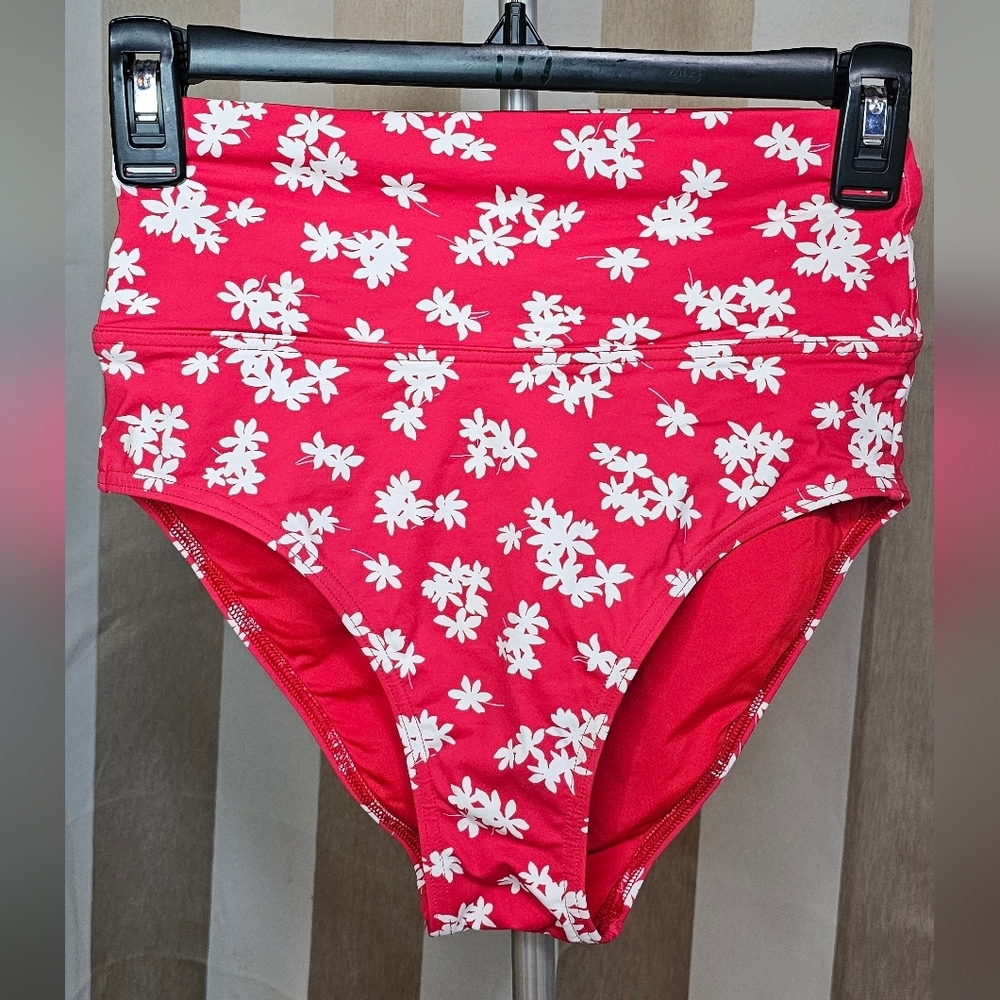 Lands' End Swim Bottom Red Floral NWT Size 2